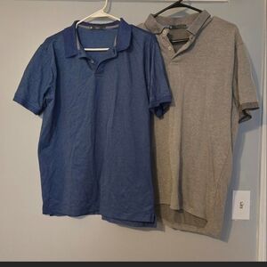Men's Blue and Gray Polo Shirts